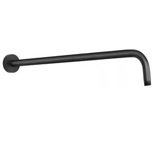 lot 1034 image: HarJue Shower Arm with Flange and Teflon Tape, Wall Mounted Shower Pipe 304 Stainless Steel Extension Arm for Fixed Shower Head & Handheld (20 Inch, Matte Black) - Retail $22
