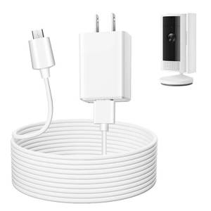 lot 1036 image: Charging Cable for Ring Indoor Cam (2nd Gen), 16.5FT5M USB-A to Micro USB Power Adapter Charger Cable for Ring Indoor Camera, Not for (1nd Gen) - Retail $14