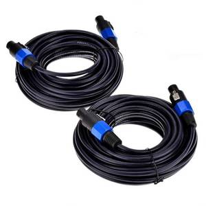 lot 1042 image: Yuyaokk 2Pack 25 ft Male Speakon to Speakon Cables, Professional 12 Guage AWG Audio Cord DJ Speaker Cable Wire with Twist Lock - 2 Conductor. - Retail $33