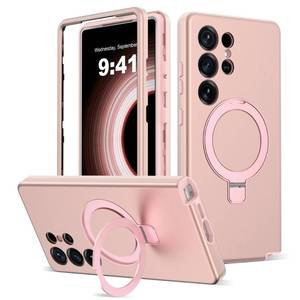 lot 1043 image: DuiDuiQ Designed for Samsung Galaxy S25 Ultra Case with Magnetic Ring Stand Compatible with Mag-SafeMilitary Grade Drop ProtectionBuild in Kickstand S25 Ultra Phone Case 6.9,Rose Gold - Retail $28