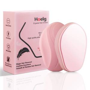 lot 1044 image: Crystal Hair Eraser for Women and Men, Reusable Crystal Hair Remover Painless Exfoliation Hair Removal Tool for Back Arms Legs (Pink) - Retail $10