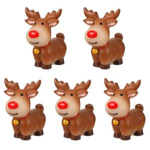 lot 1056 image: ULTECHNOVO 5PCS Mini Reindeer Figurines for Crafts Christmas Elk Figurine Holiday Reindeer Christmas Elk Desktop Adornment Mini Deer Decorations Cartoon Crafts - Retail $11