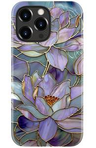 lot 1058 image: DorisMax for iPhone 13 Pro Max Case - Wireless Charging Compatible - Dual-Layer Hard Shell  Silicone Cover - Shockproof Protective Phone Case with Stylish Designs for Women - Abstract Lotus - Retail $18