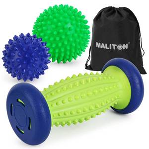 lot 1086 image: Massage Ball - 3 in 1 - with Foot Roller & Spiky Balls, Plantar Fasciitis Relief and Heel Spur Relief, Foot Roller Massage and Trigger Point Ball - Retail $14