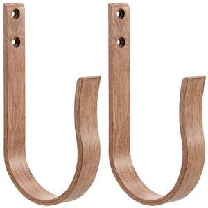 lot 1092 image: Mayrhyme Brown Wood Grain Curtain Holdbacks,Solid Aluminum Wall Mounted Curtain Tiebacks & Hooks,U Shape Curtain Holders,Elegant Curtain Pull Backs for Drapes, Curtains(2 Pack) - Retail $15