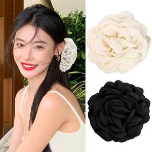 lot 1093 image: Rose Flower Clips for Women, 2 Pack Large Rose Hair Claw Clips, Floral Hair Clips for Women Girls Thick Hair, Non Slip Strong Hold, 2 Colors - Retail $6