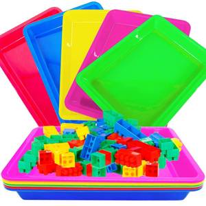 lot 1095 image: MISSSING GREEN 8 Pack Activity Plastic Art Trays,14  10 Inch Art Trays for Arts and Crafts,Multicolor Plastic Art Trays for DIY Projects,Beads,Painting,Jewelry - Retail $14