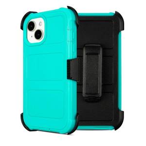 lot 1100 image: for Defender iPhone 15 Case with Clip,for Holster iPhone 15 Case with Kickstand,for Heavy Duty iPhone15 Phone Cases Rugged,2 Layers of Sturdy for Phone Cases iPhone15Case Protective (Turquoise), 6.1 - Retail $22