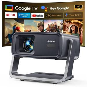 Polocsh 4k Projector with WiFi and Bluetooth, Smart Projector with Auto Focus & Voice Control, Over 10,000+ Apps Movie Home Theater Mini Portable Proyector For Indoor/Outdoor - Retail: $250
