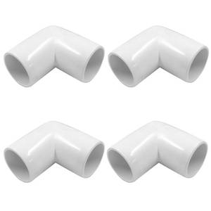 lot 1115 image: Piutouyar 4 Pcs 1 90 Degree Right Angle Elbow PVC Pipe Fitting, 2 Way Furniture Grade Pipe Connector PVC Elbow Fitting Pipe Corner Connector for DIY Shelf Garden Support Structure - Retail $8