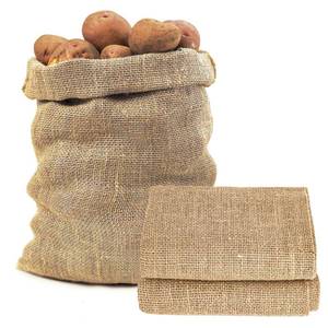 lot 1126 image: MAQIHAN 2 PCS Burlap Sack - 18.5 x 27.5 Burlap Bags for Plants High Density Natural Jute Bag of Potatoes Plant Grow Bags with Rope Potato Sacks Race Bags Potato Storage,Multipurpose - Retail $9