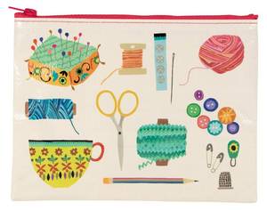 lot 1138 image: Blue Q Sewing Kit Zipper Pouch - Retail $2,480