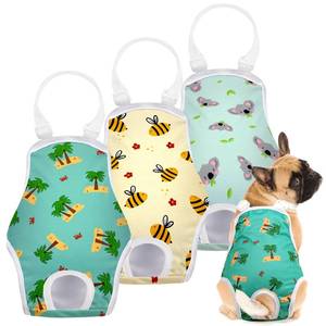 lot 1141 image: Jollywoods 3 Pack Washable Female Dog Diaper Onesie Sanitary Pantie with Adjustable Suspender, Reusable Fixed Doggie Diapers, Super Absorbent Leakproof for Small Medium Large Dog in Heat Cycle M - Retail $21