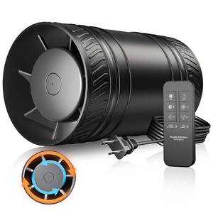 lot 1150 image: ONVEAN 4 Inch Inline Fan with Remote, Upgraded 2Way 6Speed Inline Duct Fans High-Efficiency Exhaust Duct Fan DC Motor, Low Noise HVAC Ventilation in Basement Bathroom Workshop Attic FP126A - Retail $47