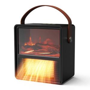 lot 1152 image: Minthouz Space Heater, Heaters for Indoor Use 3D Flame Effect, Adjustable 1200W800W PTC Ceramic Portable Heater with Overheat and Tip-Over Protection, Ideal for Bedrooms, Offices, Indoor Use - Retail $38