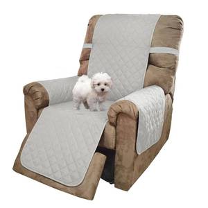 lot 1174 image: U-NICE HOME Recliner Chair Covers Reversible Chair Cover Pet Covers for Dogs with Elastic Straps Water Resistant Diamond Quilted (28Recliner Oversized, Light GreyLight Grey) - Retail $29