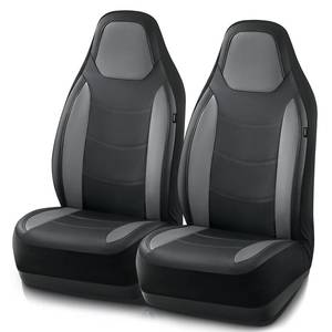 lot 1176 image: Road Comforts Car Seat Cover, Leather Car Seat Covers, Automotive High Back Car Seat Covers, Airbag Compatible, Universal Fit for Most Cars (Gray) - Retail $31