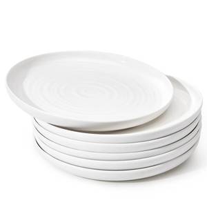 lot 1205 image: Sweese Dessert Plates, 7.8 Inch Porcelain Round Salad Plates Set of 6, Small Appetizer, Small Dish Set, Microwave & Dishwasher Safe, Scratch Resistant Slates set, White - Retail $39
