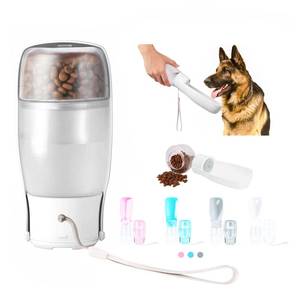 lot 1218 image: Fortuniphant 2-in-1 Foldable Pet Travel Water Bottle, Feeding Vessels for Pets, 11.8oz Water & 7oz Food Container for Dogs and Cats, Portable Leak-Proof Dispenser for Hiking, Walking & Camping White - Retail $16