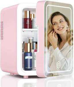 lot 1234 image: CUTIEWORLD Makeup Fridge for Girl, Light Pink - Retail $55