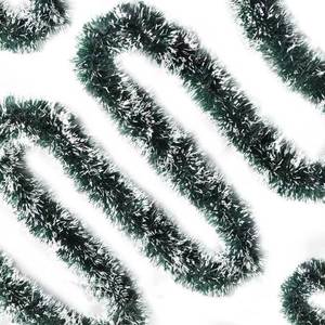 lot 1235 image: 50Ft Christmas Tinsel Garland - Shiny Metallic Twist Decor for Christmas Tree Home Stairs Railing Front Door Mantle Fireplace Indoor Outdoor Holiday Party (Green White) - Retail $18