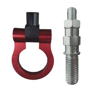 lot 1238 image: Car Front Bumper Tow Hook, Waterproof Screw-on Trailer Pull Ring, Car Exterior Decoration Sticker, Universal Bumper Trailer Tow Hook Accessories for Car Truck SUV - Only for Decoration (Red) - Retail $9