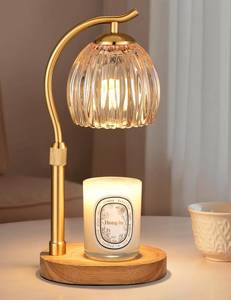 lot 1245 image: Hong-in Candle Warmer Lamp - with Timer & Dimmer, Modern Home Decor House Warming Gifts, Cozy Birthday Gift for Women Mom (Amber) - Retail $34