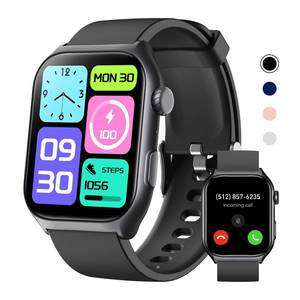 lot 1249 image: Fitness Tracker for Men Women (MakeAnswer Call), 2.0 Smart Watch with 247 Heart Rate Blood Oxygen Sleep Monitor, Pedometer, 100 Sport Modes IP68 Waterproof Activity Tracker for Android iOS - Retail $20