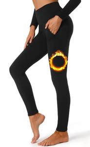 lot 1254 image: Pre Owned FULLSOFT Fleece Lined Leggings Women Tummy Control High Waisted Workout Winter Warm Soft Yoga Pants(Black(with Pockets),Small-Medium) - Retail $12