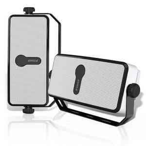 lot 1262 image: Inwa Bluetooth Outdoor Speaker, IPX5 Waterproof Wall Mount Speaker, Wireless Sync Up to 100 Speakers, Connect Seamlessly to Phone, Computer, Suitable for Patio, Porch, Gazebo, Garage, 2 PCS - Retail $78