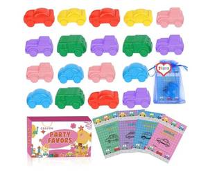 lot 4462 image: 24 Pcs Valentines Gifts for Kids with Car Shaped Crayons - Valentines Day Cards for Kids School Basket Stuffers Fillers , Preschool Valentine Gift Set Party Favors and Classroom Gifts for Toddler