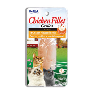 lot 4464 image: INABA Premium Hand-Cut Grilled Chicken Fillet Cat Treats w Vitamin E  0.9 oz  Chicken Broth 09162025