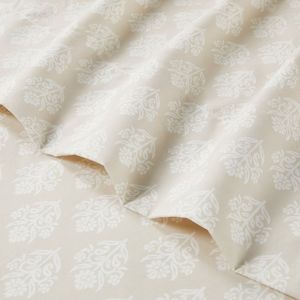 lot 3976 image: Mainstays Super Soft High Quality Brushed Microfiber Bed Sheet Set, Full, Pap Beige Floral