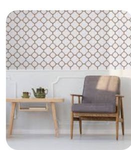 lot 3986 image: Glory Tik 7.7X197 White with Gold Wallpaper
