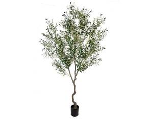 lot 3999 image: Artificial Tree Faux Olive Tree 8ft(92in,3200leaves) Tall Fake Olive Plant in Pot Fake Silk Tree Faux Plants Indoor