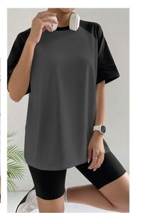 lot 4790 image: FHQcollection Womens Oversized T Shirts Short Sleeve Color Block Crewneck Summer Casual Loose Fit Basic Tee Tops SIZE M