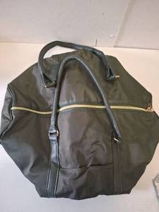 lot 4799 image: Olive Green Nylon Duffle Bag with Gold Zippers