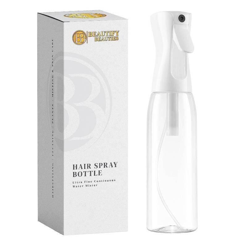 lot 7035 image: BeautifyBeauties Spray Bottle For Hair Continuous Mister Spray Bottle for Hairstyling, Cleaning, Plants, Pets, Barbers, Salons, Essential Oil Scents (Clear, 16.9oz500ml) 11 H x 2.6 L