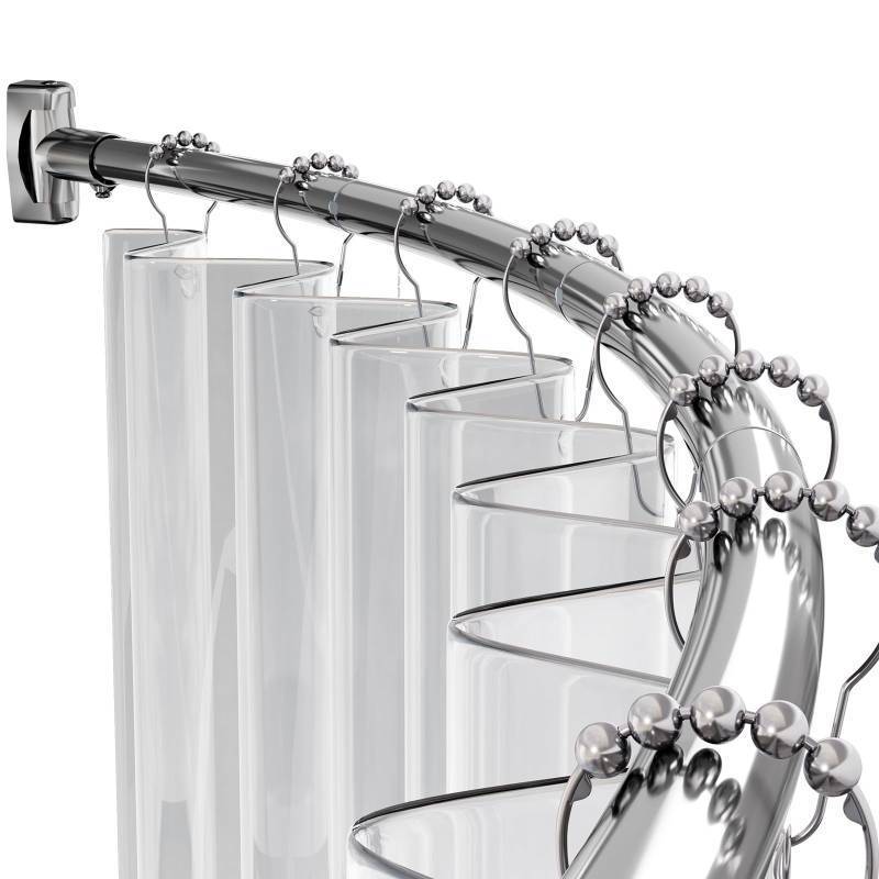 lot 2024 image: AmazerBath 20-84 Inches Arched Curved Shower Curtain Rod, Heavy Duty Shower Rod Rust Proof Bathroom Curtain Rod, Adjustable Telescoping Design Easy Segmented Installation, Need to Drill, Chrome