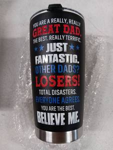 lot 4954 image: VIWIS Fathers Day Gifts for Dad, Men - Gifts for Dad from Daughter, Son - Dads Birthday Gift Ideas, Happy Birthday gifts for Dads, Fathers - Best Dad Ever Gift, Best dad Tumbler, 20 OZ dad Cup