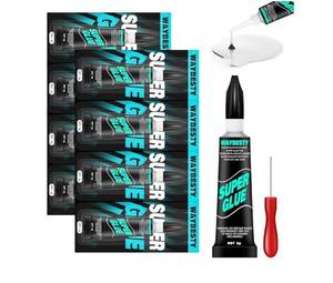lot 4956 image: Super Glue, All-Purpose Superglue Strong Adhesive Clear Glue for Wood,Rubber,Leather, Hard Plastic, Metal, Shoe, Repair Super Glue with Hole Opener 8PCS