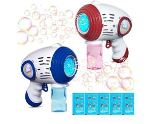 lot 4960 image: Mydova 2 PCS Kids Bubble Machine Gun, 10 Holes Automatic Bubble Blower with Colorful Light, Bubble Maker Guns for Ages 3-8, Bubble Blaster Toys Gifts for Birthday, Parties