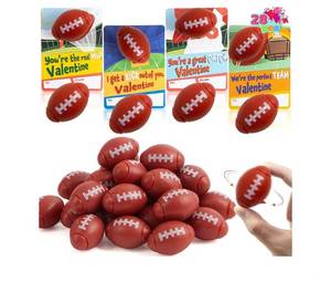 lot 4962 image: JOYIN 28 Packs Valentine Mini Football Fidget Spinner Balls with Gift Cards for Kids Valentines Party Favors,Valentines Classroom Exchange Gift Toys for Kid Classroom Prizes Exchange Cards