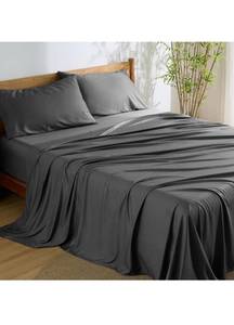 lot 4967 image: Bedsure Queen Sheet Set, Rayon Derived from Bamboo, Cooling Sheets, Breathable & Soft, Deep Pocket Up to 16 Inches, Hotel Luxury Silky Bedding for Hot Sleepers, GreyAmazons Choice