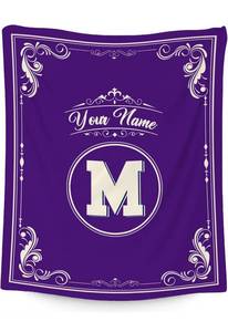lot 4968 image: Personalized Blanket with Name, Initial Throws Gift for Girls, Soft Anniversary Birthday Gifts for Her, Cozy Flannel Throw Blankets for Bed Travel, 50x60 Inches