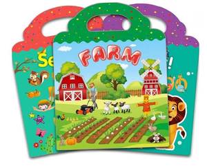 lot 4974 image: Reusable Sticker Book for Kids, 3 Sets Educational Learning Toys Travel Stickers Activity Books for Toddler Girls Boys Age 3 Birthday Gifts - Farm, Season & AnimalsAmazons Choice