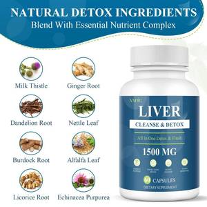 lot 4976 image: xxnic 120 Capsules (60Caps  2) Liver Cleanse and Detox & Repair, 1500 MG Liver Detox Cleanse Supplement, Natural Herbal Formula for Liver Health, Fast Toxins Removal