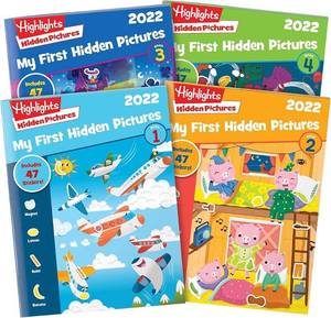 lot 4931 image: Highlights for Children My First Hidden Pictures 2022 Activity Books for Kids Ages 3-6, 4-Book Set of Travel-Friendly Screen Free Seek and Find Fun with Stickers