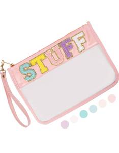 lot 4986 image: Stuff Bag Clear Flat Pouch, Pink