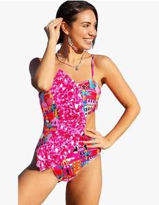 lot 4883 image: SPORLIKE Women One Piece Swimsuit Flounce Swimwear Hole Out Bathing Suit Padded Monokini SIZE L